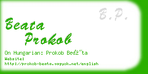 beata prokob business card